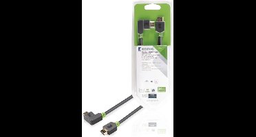 High Speed HDMI Cable with Ethernet HDMI Connector - HDMI Connector right-angled 2.00 m grey