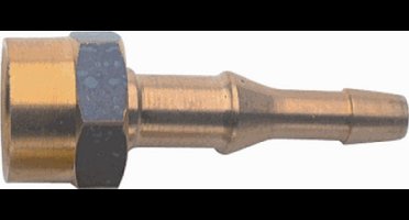 SIEV gasslangnippel vast, m/wartelmoer, inw slangdiameter 5 - 8mm