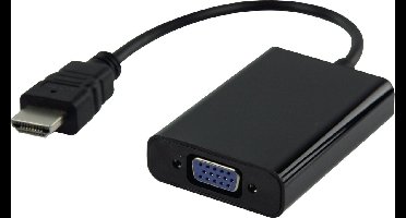 Valueline HDMI naar VGA + 3,5mm adapter - zwart - 0,20 meter