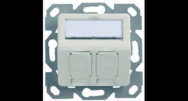 Telegärtner 100021417 Netwerkdoos Inbouw (in muur) Inzet met centraalstuk Zonder connectoren 2 poorten Alpine-wit
