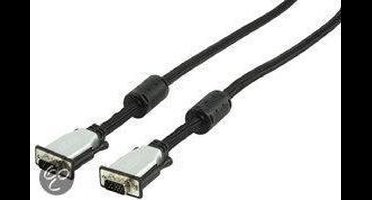 König, VGA Kabel 15pins met Aluminium Connectoren, 5m