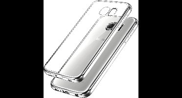 Hoesje Transparant geschikt voor Samsung Galaxy S6 Edge - Zilver Siliconen TPU Hoesje Case