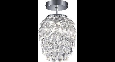 REALITY PETTY Plafondlamp - Chroom - excl. 1x E14 - D: 20 cm - Transparant helder