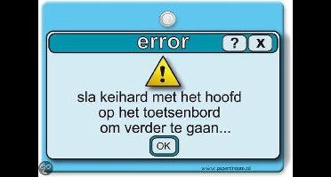 Metal Slogan - Spreukenbord - Tekst Bord - Error! Sla keihard met het hoofd op het toetsenbord ....