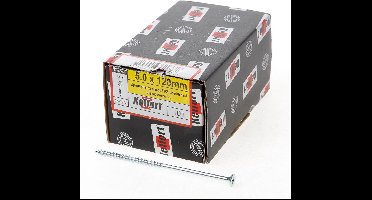 Kelfort Spaanplaatschroef platverzonken kop verzinkt pozidriv deeldraad 5.0 x 120mm (100 stuks)