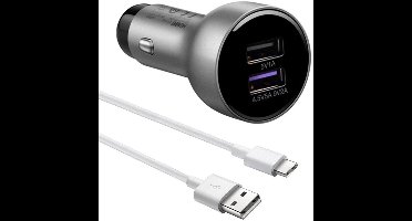 Huawei  Supercharge autolader + datakabel USB-C - super snel laden - zilver