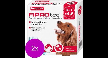 Beaphar Fiprotec Dog 3+1 pip - Anti vlooien en tekenmiddel - 2 x 10-20kg