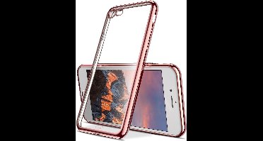 Hoesje Transparant geschikt voor Apple iPhone 8 - Roze Goud Siliconen TPU Hoesje Case