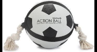 Beeztees Action Voetbal Met Touw - Hondenspeelgoed - 22 cm