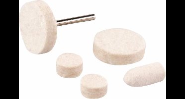 Silverline 6-delige vilten polijstschijven set 10, 14, 25 mm dia.