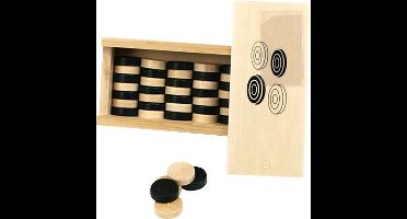 OSA Private Label damstenen houten spelset in kistje multicolor.