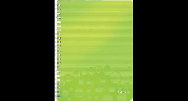 Leitz WOW schrift formaat 21 x 297 cm( A4) geruit 5 mm groen