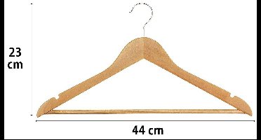 30 Houten Kledinghangers Set Hangers Kleerhanger voor o.a. in een Kledingrek, aan de Kapstok - Broekhanger