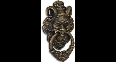 Gietijzeren deurklopper duivelskop met ramshoorns - gietijzer - duivel