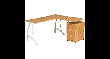 Piranha REGAL Hoekbureau Computerbureau – Eikenhout – 2 Lades & Omkeerbaar