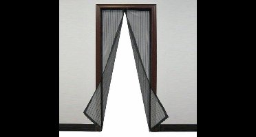Lamellenhor voor deuren (met magneet) - 75x220 cm - Zwart