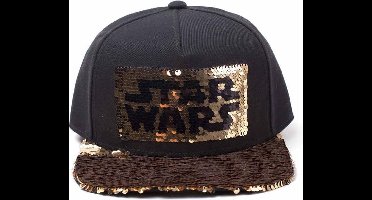 Star Wars - Logo snapback pet met pailletten zwart/goudkleurig
