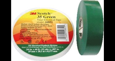 MMM zelfkl tape Scotch 35, vinyl, groen, (lxb) 20mx19mm, UV-bestendig