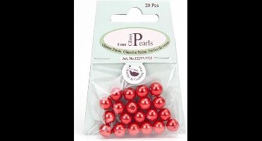 Glasparels Rond Rood 8mm.