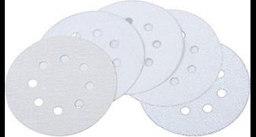wolfcraft - Schuurpapier voor excentrische schuurmachines - 5 Stuks - Ø 125 mm - korrel 180 - 1157000