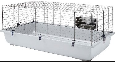 Konijnen/caviakooi Ambiente 120 cm - zwart - grijs