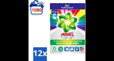 Ariel Professional - Waspoeder - Gekleurde Was - 90 Wasbeurten - Voordeelverpakking - 12 stuks