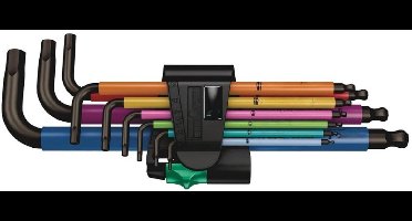 Inbussleutelset - L-vormige Inbusset met Sleutelring - Stiftsleutelset - Inbussleutelset T-Greep - Imbussleutelset - Complete Sleutelset - Veelkleurig - 9-Delig