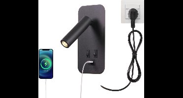 ApexArte® Wandlamp Binnen met Snoer - Wandlamp met Stekker voor Binnen - met Dimbare Schakelaar - Industrieel en Vintage - Slaapkamer Bedlampje