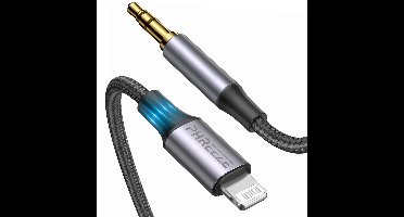 Audiokabel geschikt voor Apple Lightning naar Jack Kabel Auto - Aux Kabel geschikt voor iPhone 14, 13, 12, 11, X naar Auto