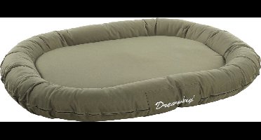 Flamingo Hondenkussen Dreambay® Ovaal olijfgroen - 120 x 90 x 16cm - Wasbaar - Afneembare hoes met rits - Waterafstotend - Ideaal voor Labrador, Golden Retriever, Duitse Herder, Rottweiler & Weimaraner enz..