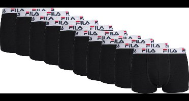 FILA - Heren Basic Boxershorts - 10 Pack - Maat XL - Zwart