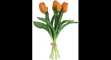 Countryfield Kunstbloem Tulipa boeket oranje 28cm.