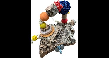 Vogel speelgoed - Kurk plateau met speelgoed - Home e dier speelgoed - kurk speelgoed - kurk plateau