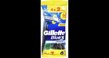 Gillette Blue3 Smooth 4+2 stuks - Voordeelverpakking 3 stuks