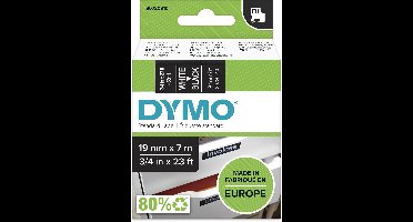 DYMO originele D1 labels | Witte Tekst op Zwart Label | 19 mm x 7 m | zelfklevende etiketten voor de LabelManager labelprinter