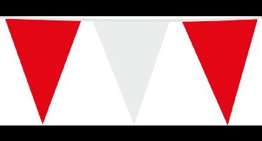 3x Giga Vlaggenlijn Rood / Wit 30x45cm 10 meter XXL - Verjaardag Feest Party Festival Poolparty Decoratie