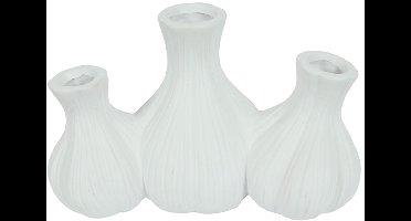 Countryfield Vaas Fabio Bulb geschakeld 3 aardew L26,5B13H17CM wit