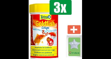 Tetra Visvoer goldfish crisps 100 ml - 3 stuks - Vissenvoer - Aquarium - Inclusief PetsHome Zuurstofsteen
