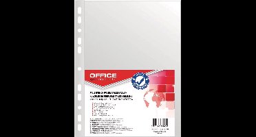 OFFICE products geperforeerde showtas, ft A4, 55 micron, glashelder, pak van 100 stuks 10 stuks