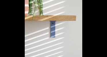 STERKSTAEL Ares Satijn Grijsblauw - industriële plankdrager – geschikt voor een plank van 20 to 25 cm – kleur grijs blauw – incl. bevestigingsmateriaal - poedercoating – staal - 1 stuk