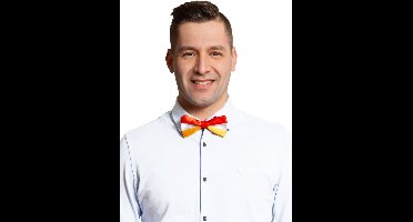 Partychimp Vlinderstrik Oeteldonk voor bij Carnavalskleding Heren Carnavalskleding Dames Carnaval Accessoires Verkleedaccessoires - Polyester - Rood/Wit/Geel