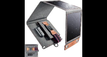 Zylo® Draagbaar Zonnepaneel - Solar Charger - Opvouwbaar Zonnepaneel - 14w - 66x15x4cm - Zwart