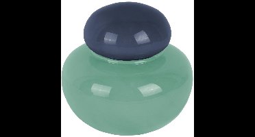 Present Time Vaas Nuevo Dulce - Zachtblauw - 13.5x13.5x13.5cm - Glas - Scandinavisch - Bloemenvaas - Woondecoratie - Decoratieve vaas voor woonkamer of slaapkamer - Moederdag - Moederdag cadeautje - Moederdag cadeau voor mama