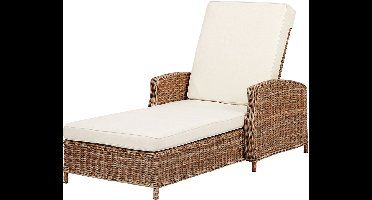 Gotland ligbed polyrattan met kussen natuur, offwhite.
