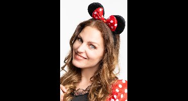 Partychimp Voordeelverpakking 6 pack Muis Hoofdband Diadeem met Strik Carnavalskleding Dames Carnaval Accessoires – Polyester – 6 pack