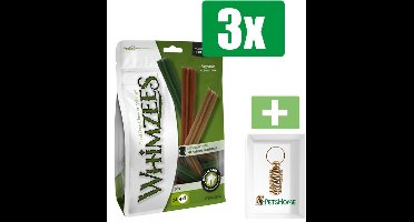 Whimzees Stix S - Kauwsnacks - Hond - 11,9cm - 24st - 3 Zakken - Inclusief PetsHome Goudkleurige Adreskoker