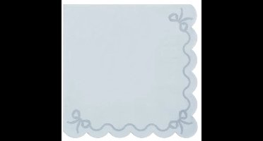 Servetten Misty Blue met Strik - 12 st.