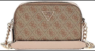 Guess Noelle Crossbody Camera Schoudertassen Dames - Beige - Maat ONESIZE