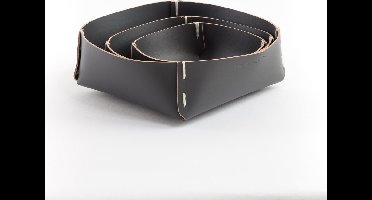 Vacavaliente - Ruca Opbergbox S Set van 3 Stuks - Gerecycled Leer - Grijs