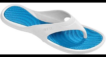 BECO dames teenslippers - wit/turquoise - maat 41